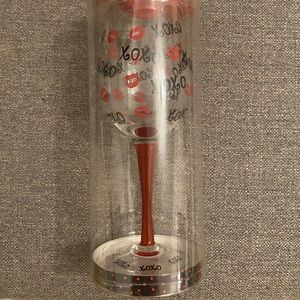 *SOLD* XOXO and Lips Party Tall Wine Glass